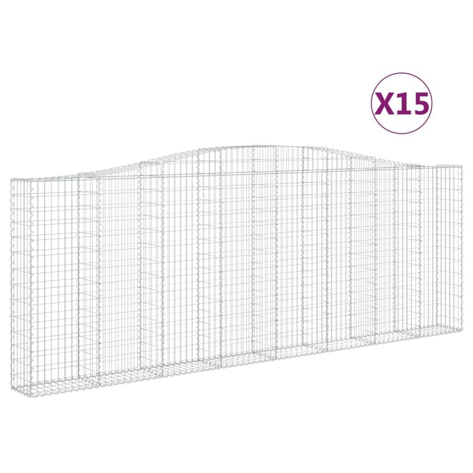vidaXL Schanskorven 15 st gewelfd 400x30x140/160 cm ijzer