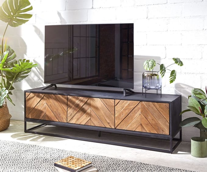 Tv-meubel Famke 145 cm mango teak 3 deuren