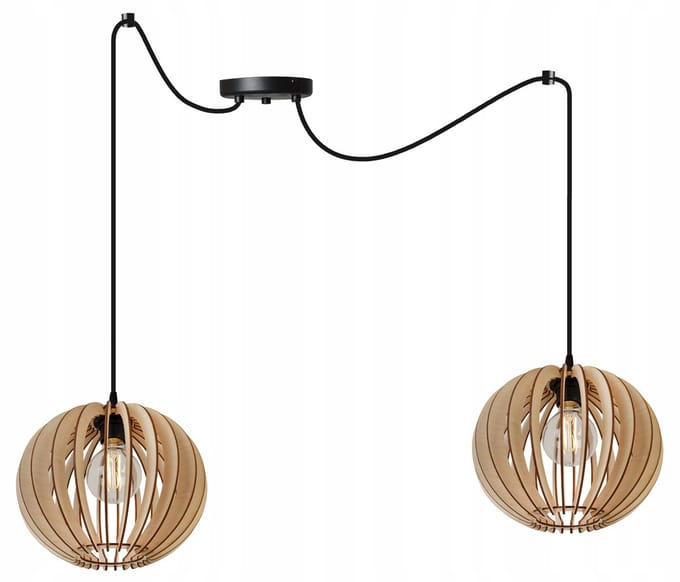 Light-Home SPIDER TIMBER – Hanglamp – Hout – Modern – 2x E27 – LED-ready