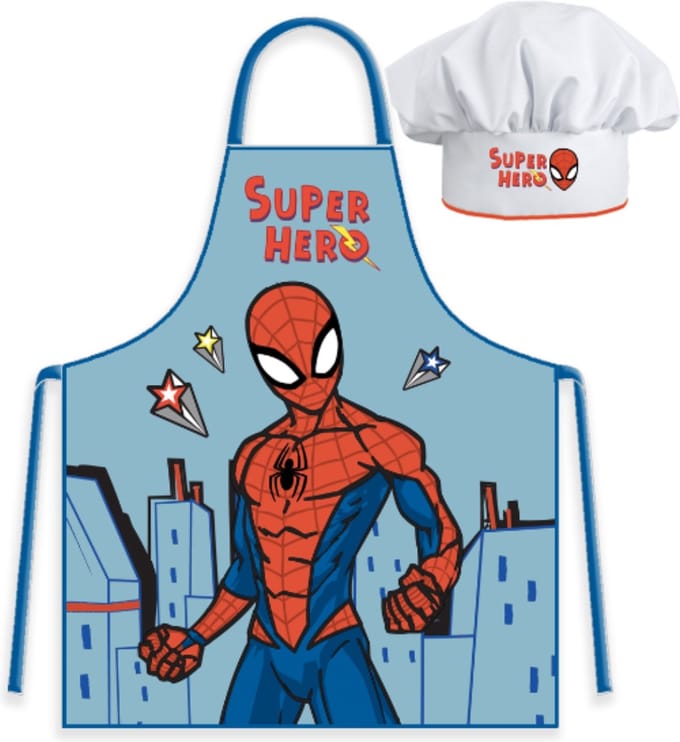 Spiderman schort met bakmuts