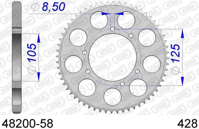 Couronne de transmission Afam pour Moto HM 50 CRM 2003 à 2013 48200 Neuf