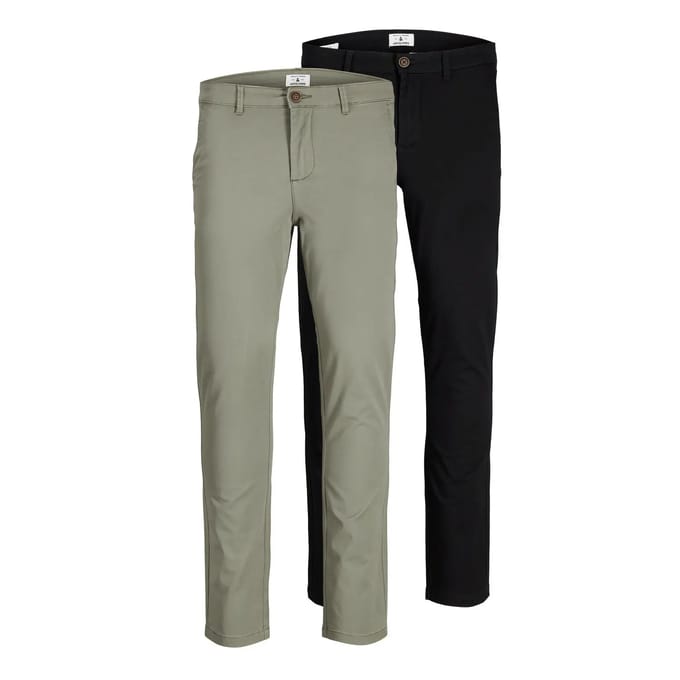 JACK & JONES Marco Dave (2-Pack) slim fit - heren chino - zwart en olijfgroen