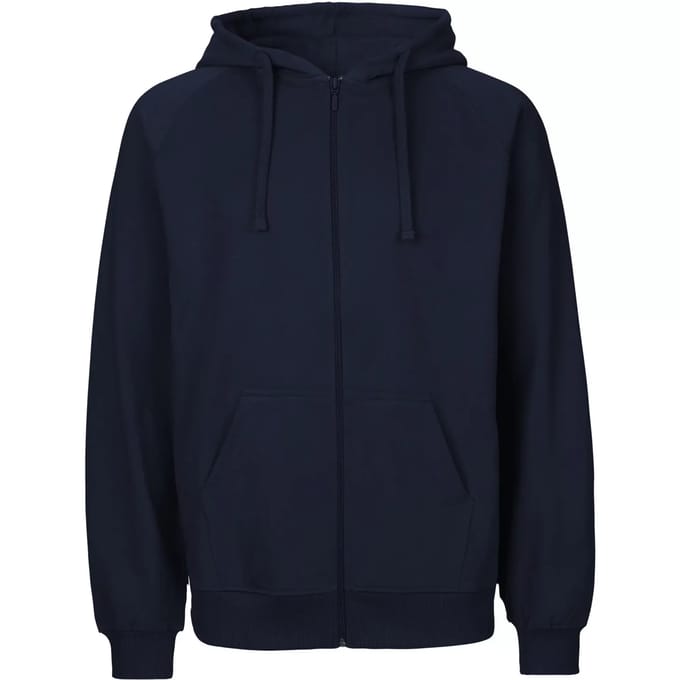 Neutral Unisex Tiger Cotton Hoodie With Zipper NET63301 - Navy - S