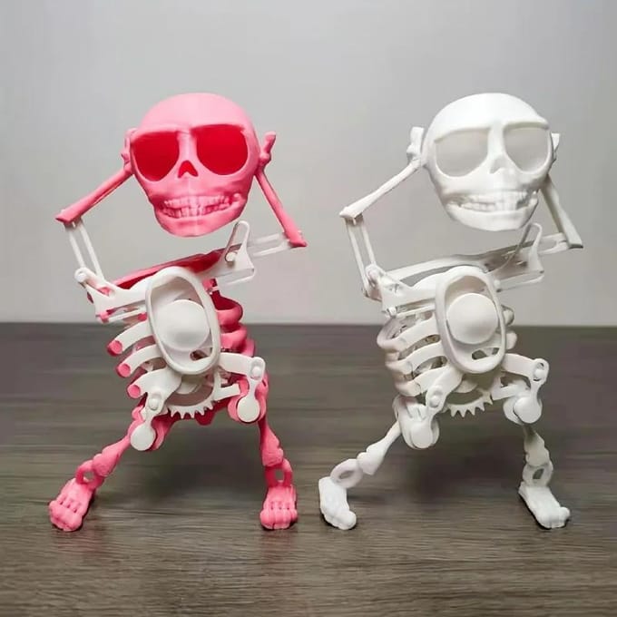 Opwindend Dansend Schedel Speelgoed Kinderen Peuters Bureau Mini 3D Print Schuddende Schedel Pop Veer Mechanisme Speelgoed Grappig Verjaardagscadeau