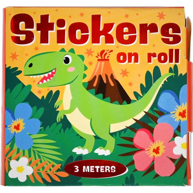 Stickers op rol - Dino's - Beloningsstickers - 3 meter
