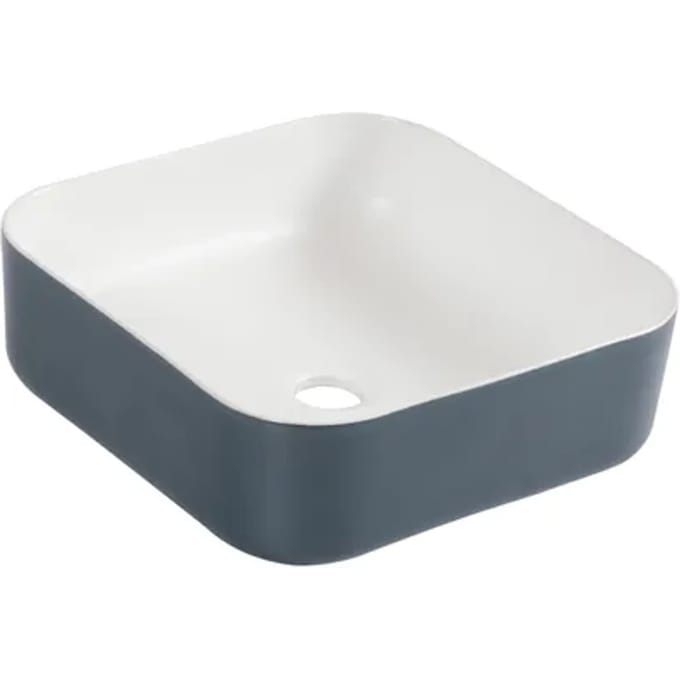 Differnz Waskom Nila - Keramiek - Vierkant - Blauw/wit - 42x42x17cm
