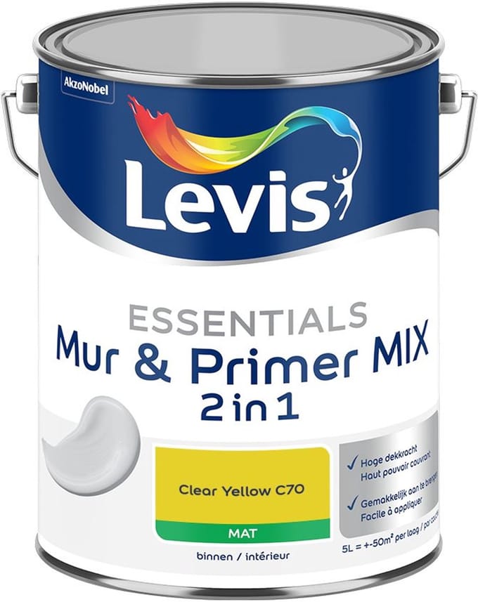 Levis - Essentials Mur & Primer Mix - Clear Yellow C70 - Mengverf - 5 L