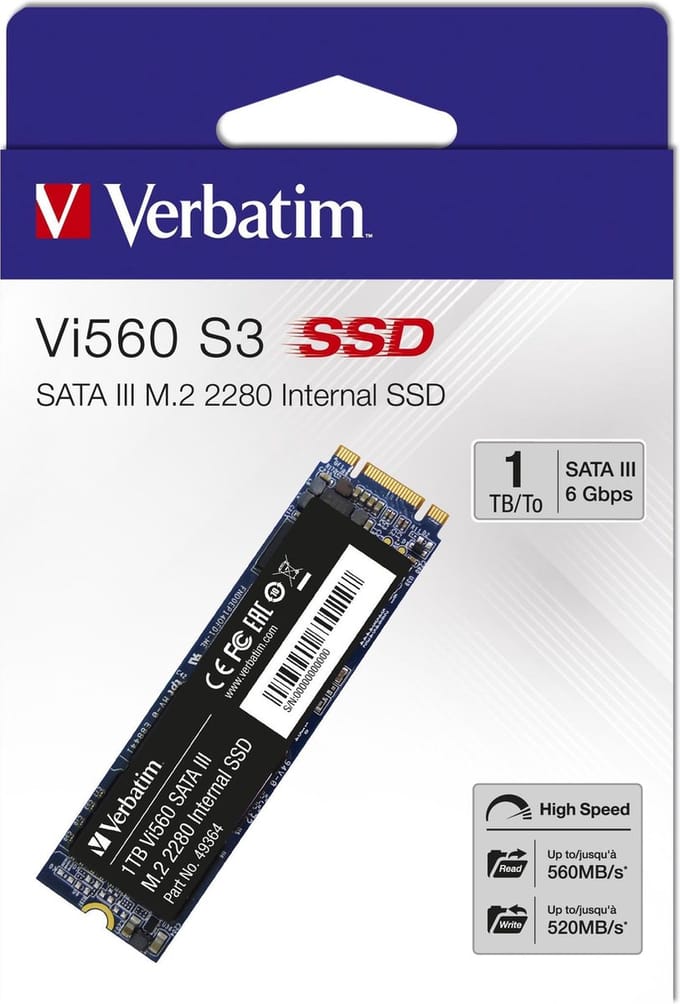 Verbatim Vi560 S3 SSD - 1TB - SATA-600 - M.2 2280