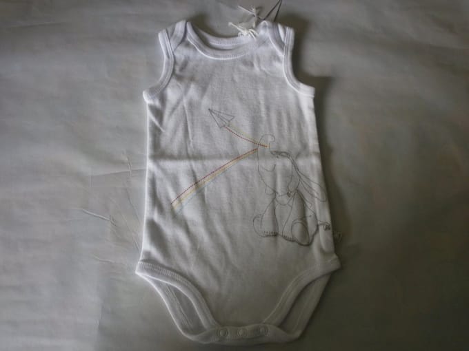 noukie's , 2 pack , body zonder mouw , wit olifant , uni , 9 maand  74