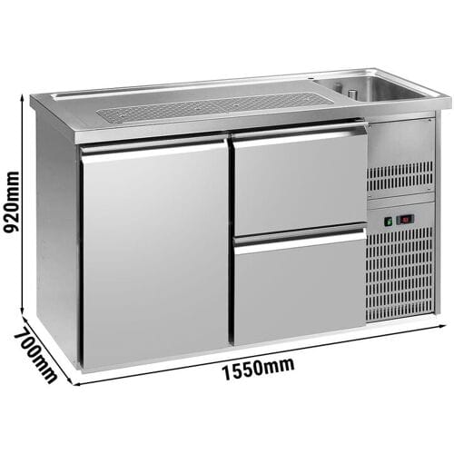 GGM Gastro Biertheke Premium PLUS - 1550x700mm - 1 Tür & 2 Schubladen