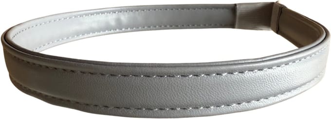 Haarband- Leer- Licht grijs- 1.5 cm- Charme Bijoux