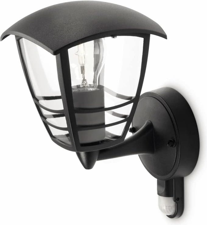 Wandlamp Buiten E27 Spatwaterdicht Zwart 60W Creeklamp Muurlamp