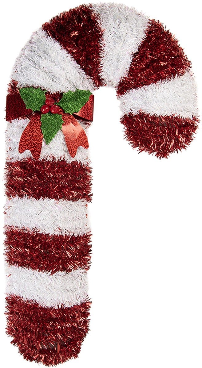 Clayre & Eef Kerstdecoratie Zuurstok 32x5x62 cm Rood Kunststof