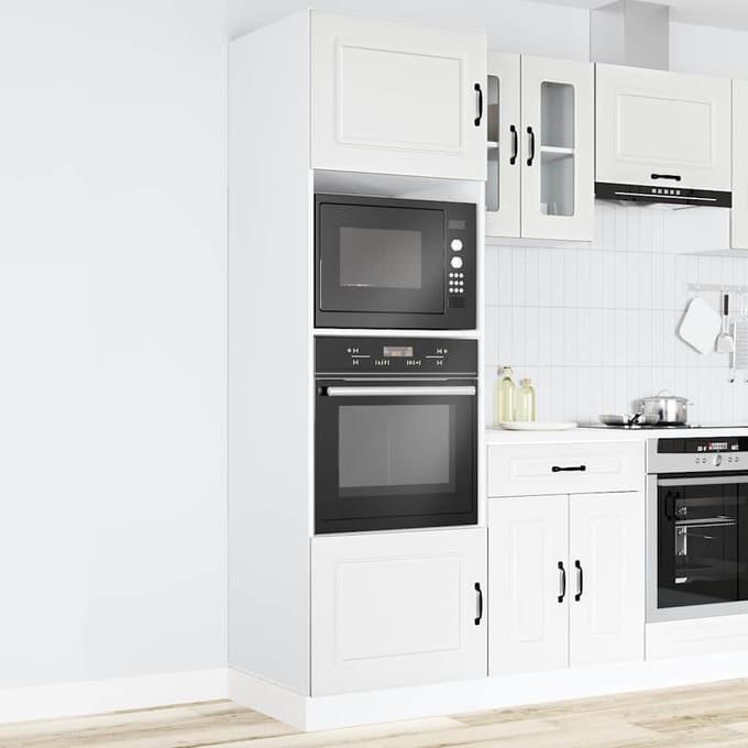 vidaXL - Ovenkasten - 2 - st - Lucca - bewerkt - hout - wit