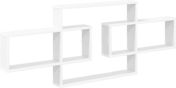 vidaXL - Wandplank - Wit - 130 - x - 10 - x - 50 - cm - Bewerkt - hout