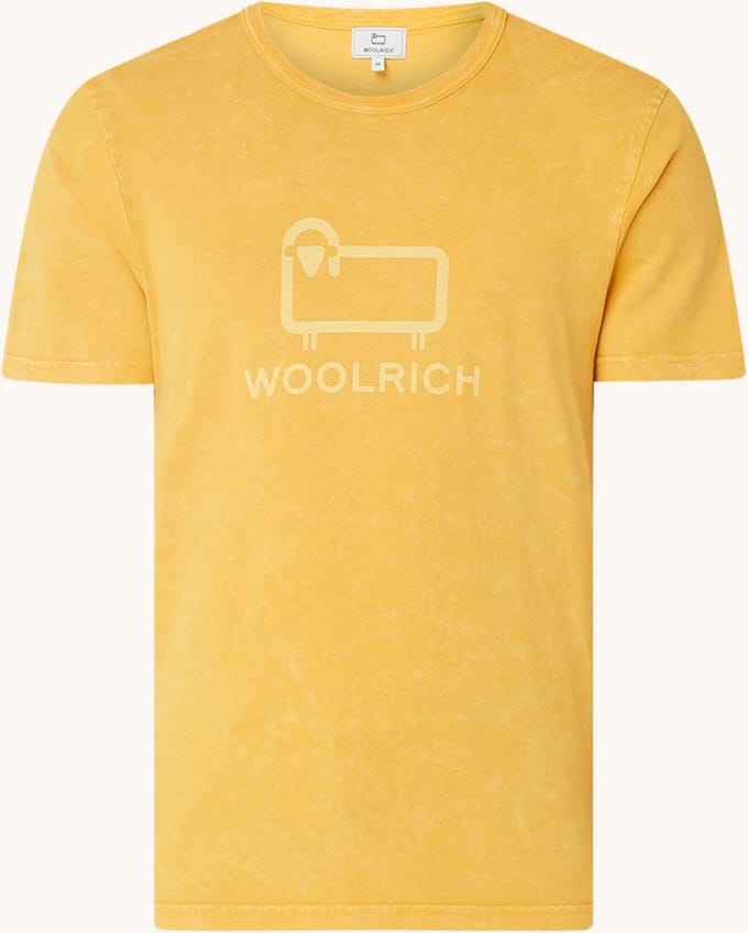 Woolrich Marco T-shirt met logoprint - Geel - Maat S