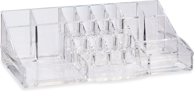 Make-up organizer/opberger 20-vaks 32 x 12 cm van kunststof - Make-up houder