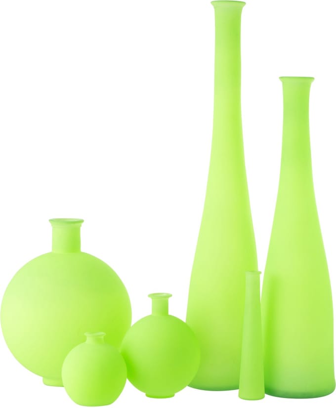 J-Line vaas Bottle - glas - groen - large - 100 cm hoog
