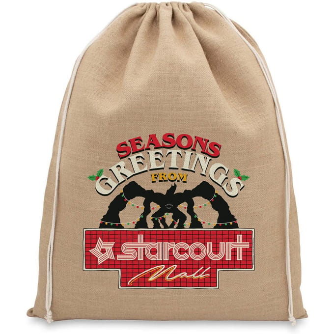 Stranger Things Seasons Greetings Christmas Hessian Sack
