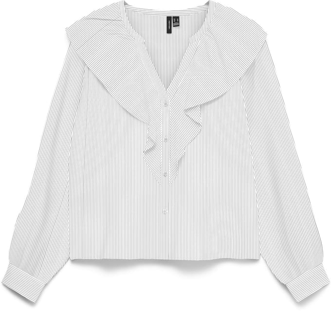 VERO MODA - VMKAJA LS V-NECK FRILL SHIRT WVN - Dames - Blouses