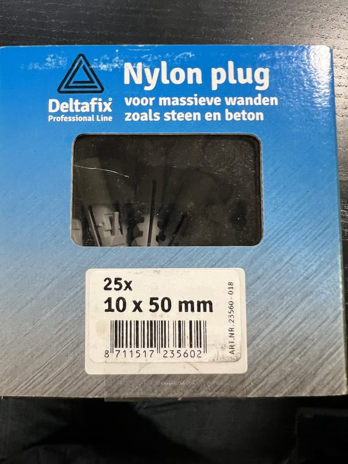 Deltafix nylon plug grijs 10 x 50 mm 25 st.