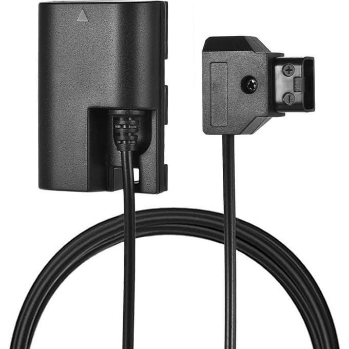 Dummy-batterijadapter gedecodeerd van D-Tap naar LP-E6 met bescherming tegen omgekeerde polariteit