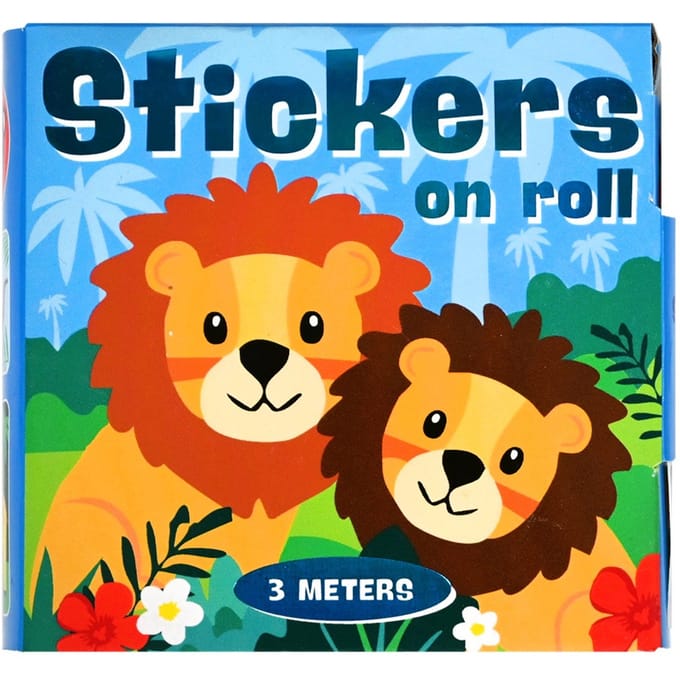 Stickers op rol - Wilde Dieren - Beloningsstickers - 3 meter