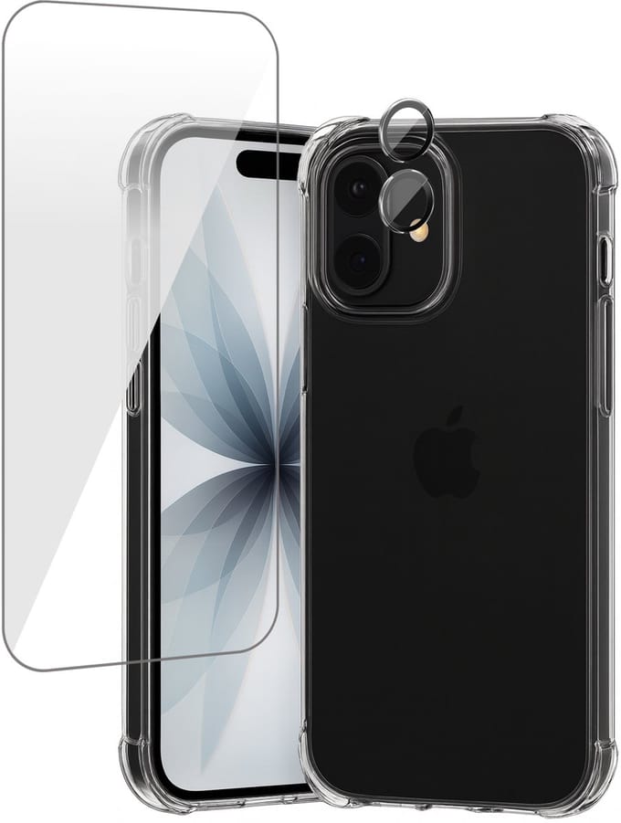 Hoesje geschikt voor iPhone 17 - Screenprotector Glas & Camera Protector - Shockproof Transparant