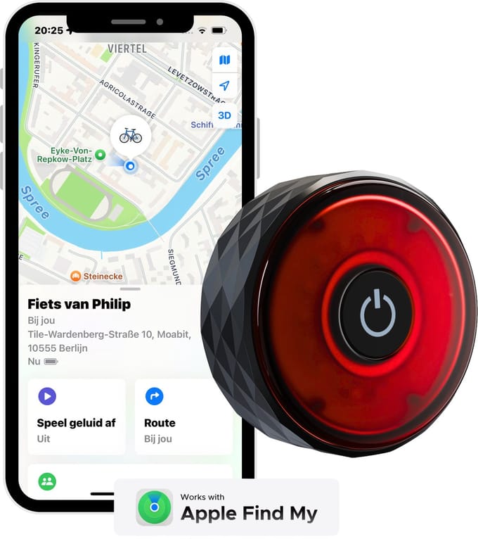 Loxure Achterlicht met Apple AirTag - Fiets Tracker - Apple Technologie - Waterdicht - USB-C oplaadbaar - 2 Jaar Garantie
