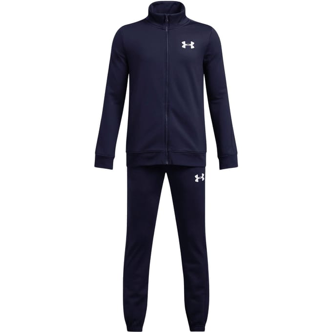 Under Armour UA Rival Knit Track Suit-BLU Jongens Trainingspak - Midnight Navy - Midnight Navy - Wit