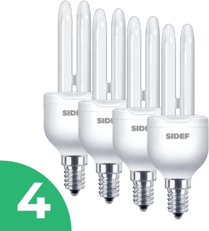 Sidef Stick Spaarlamp E14 - 15W - Daglicht - Niet Dimbaar - 4 stuks