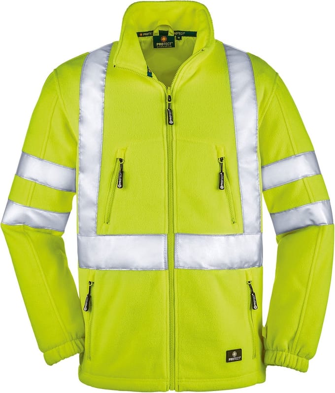 4PROTECT Fleecejas met veiligheidsmarkering Seattle, felgeel