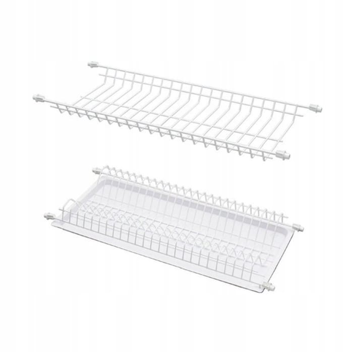 Witte Keukenrek 80cm voor Kast - 2 Niveaus, Gecoat Staal