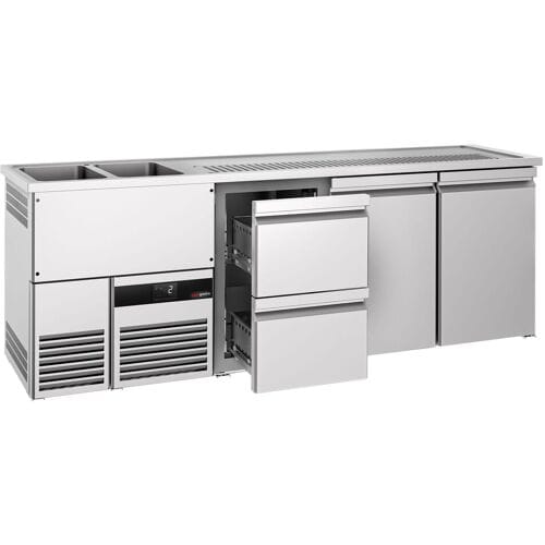 GGM Gastro Biertheke PREMIUM - 2500x700mm - 2 Türen mit 2 Schubladen