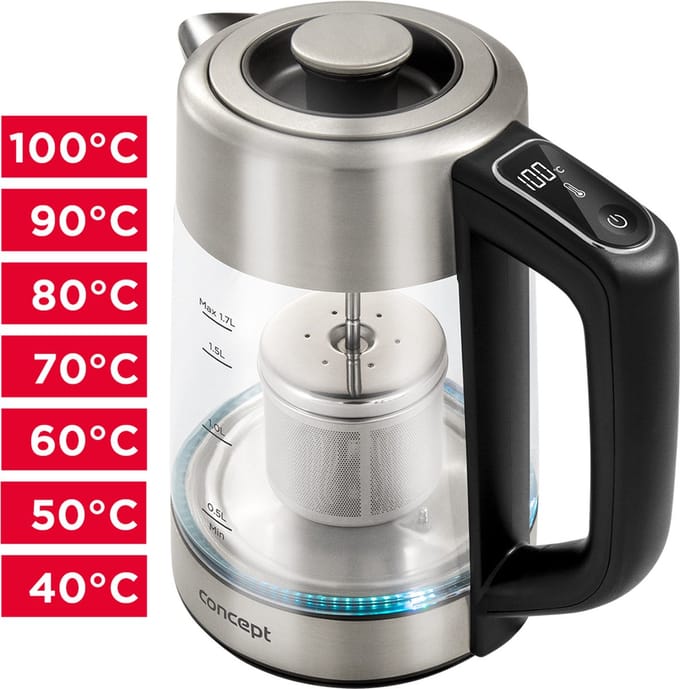Concept - Waterkoker 1.7L - temperatuurregeling en koffiezetapparaat