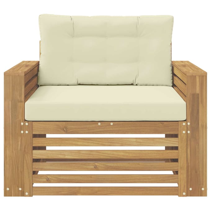 vidaXL - Buitensofa - Polyester - Bruin - en - crèmekleurig