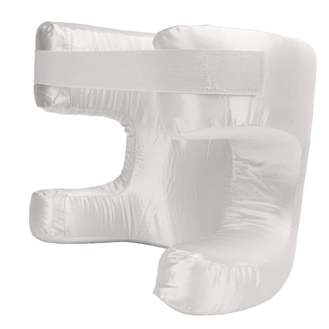 Gezichtskussen Zijde Stof Memory Foam Zachte Demping Ergonomisch Schoonheidskussen voor Rugslapen Wit wit
