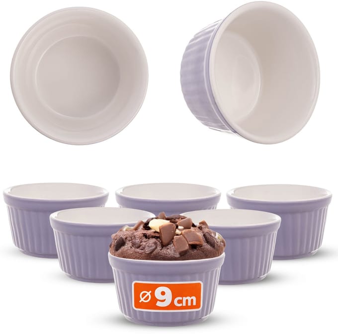 Maes keramische ovenschaal 9 x 5 cm paars 6 st.