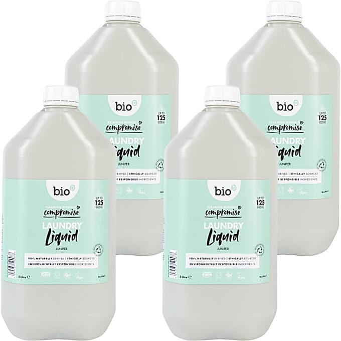 Bio-D Geconcentreerd Wasmiddel Jeneverbes & Zeewier 5L Refill Bundel
