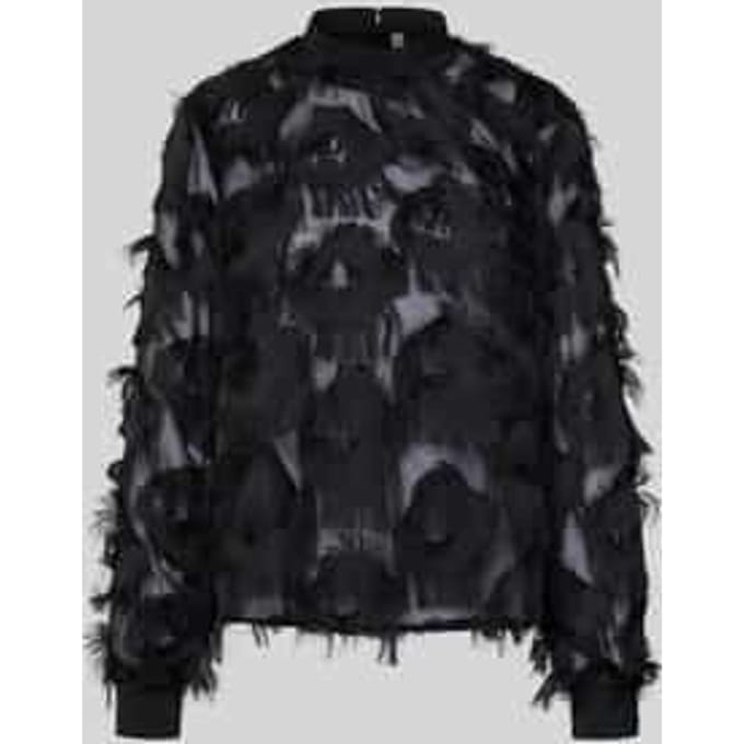 Semi-transparante blouse met franjes, model 'DIO'
