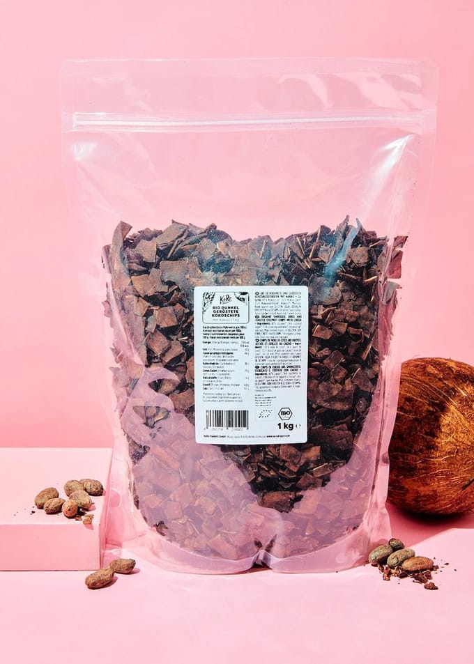 KoRo | Bio geroosterde kokoschips met pure chocolade 1 kg