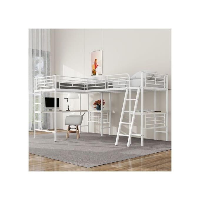 Stapelbed 90x200cm - MUVOE - Wit - Metaal - Hedendaags design - 2 persoons wit