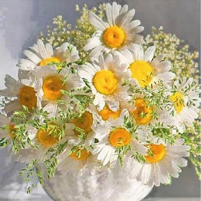 Diamant broderie fleurs rivière fée ronde perceuse diamant peinture point de croix 30x30CM yellow