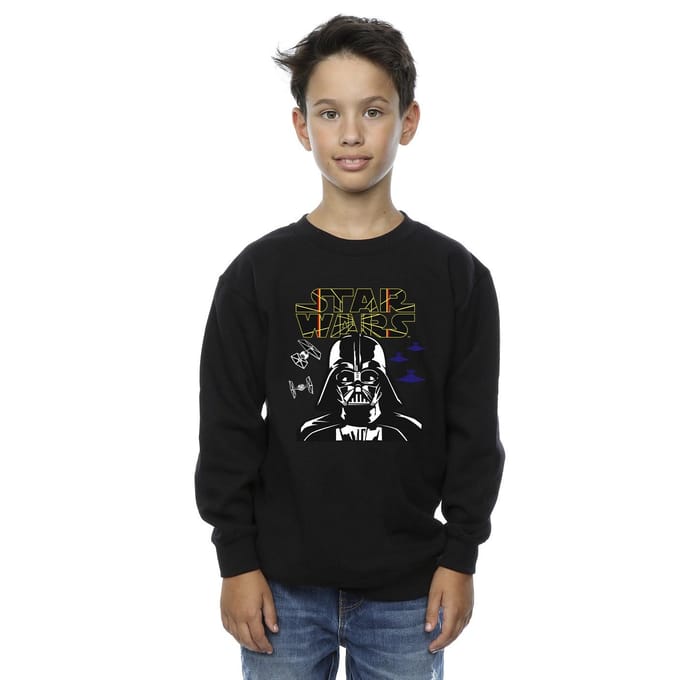 Star Wars Jongens Darth Vader Comp Logo Sweatshirt (Zwart)