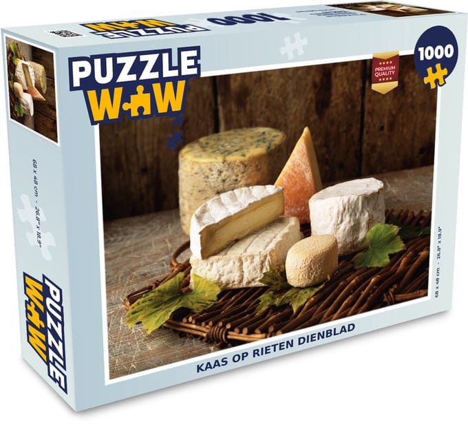 Puzzel Kaas op rieten dienblad - Legpuzzel - Puzzel 1000 stukjes volwassenen