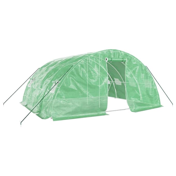 vidaXL - Tuinkas - met - stalen - frame - 20 - m² - 5x4x2,3 - m - groen
