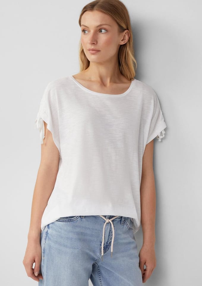 s.Oliver - female - T-shirt met vlamgarenstructuur en rimpels