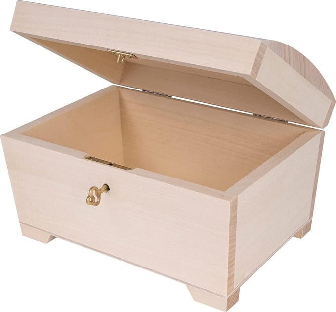 Afsluitbare Houten Sieradendoos 20 x 145 x 117 cm Groot Slot Schatkistje met Sleutel