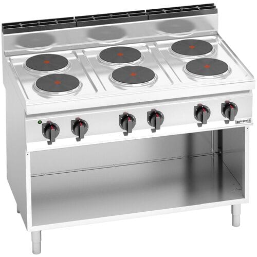 GGM Gastro Elektroherd - 15,6 kW - 6 Platten Rund Zilver