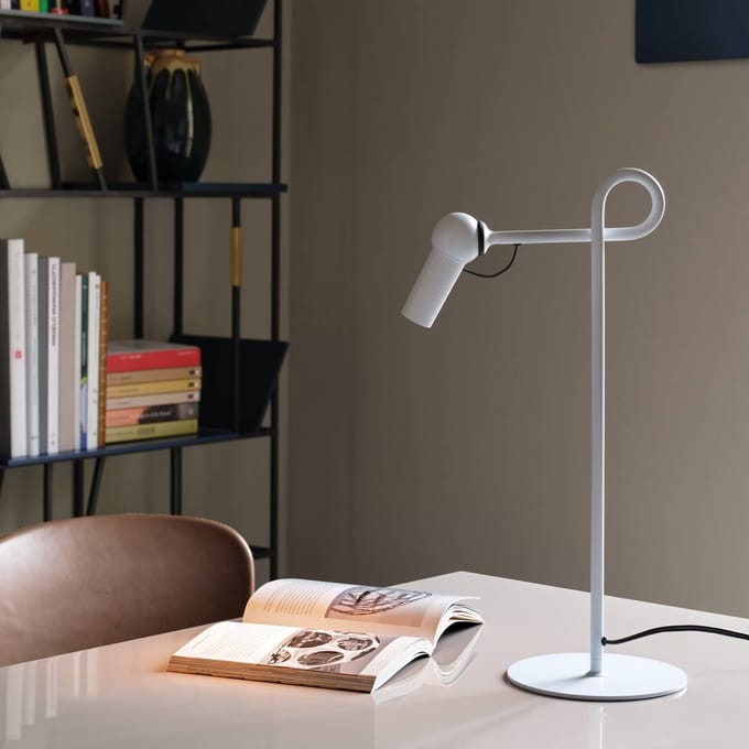 kdln LED tafellamp Bird, wit, 48 cm, metaal, dimbaar